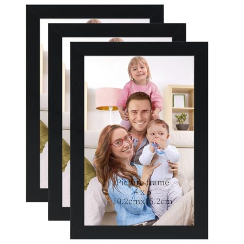 Giftgarden 4x6 Picture Frame Black Set of 3