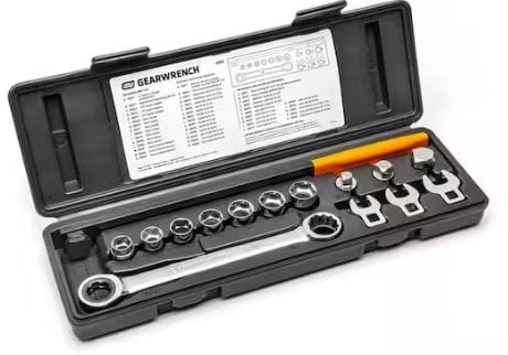 GEARWRENCH Ratcheting Wrench Serpentine Belt Tool and Socket Set (15-Piece) Deal