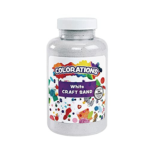 Colorations Colorful Vibrant Sand 22 oz Jar, White