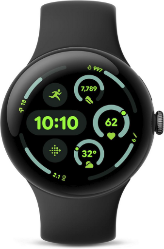 Google Pixel Watch 3 LTE 45mm Matte Black Aluminum Case Obsidian Band