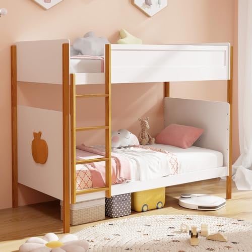 Convertible Solid Wood 2-in-1 Twin Over Twin Bunk Bed