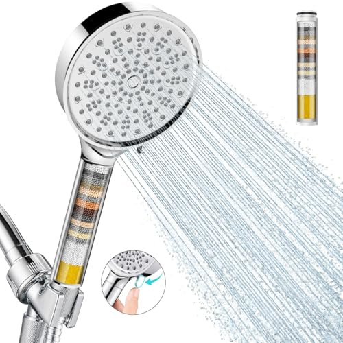 Cobbe Filtered Shower Head with Handheld, 6 Spray Mode