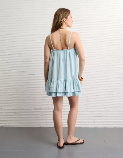 American Eagle Sunchaser Knit Ruffled Mini Dress