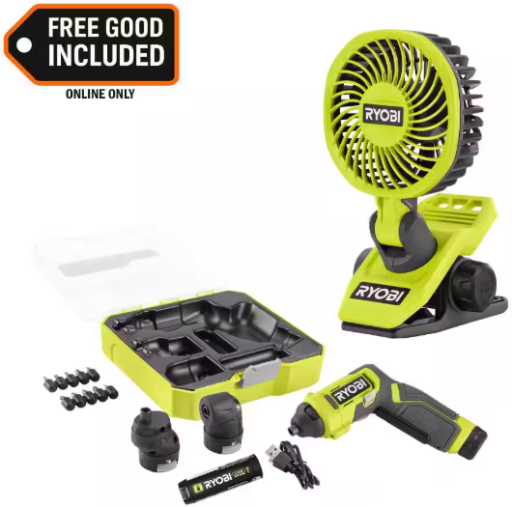 Ryobi USB Lithium Multi-Head Screwdriver Kit with 10-Pc Bit Set and 3-Interchangeable Heads Deal
