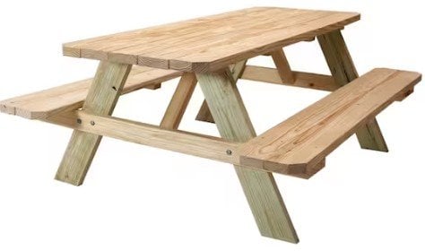 Premium Wood Picnic Table Kit with Pressure Treated Legs 72 in. x 28.5 in. x 28.5 in. Deal