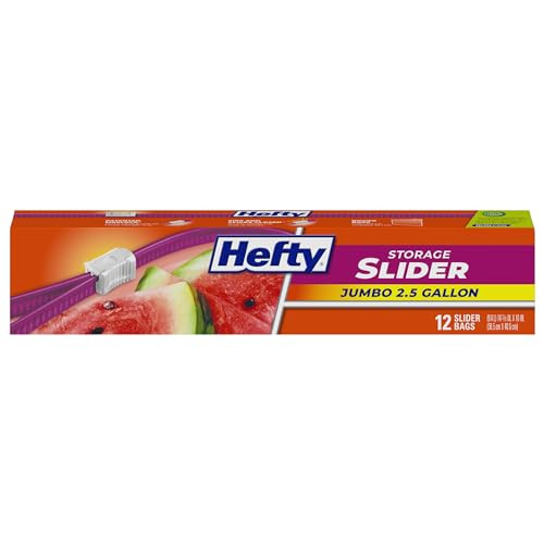 Hefty Slider Jumbo Storage Bags 12-Count 2.5-Gallon