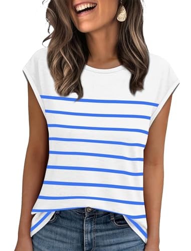 XIEERDUO  Striped Shirts Women Cap Sleeve Tops  