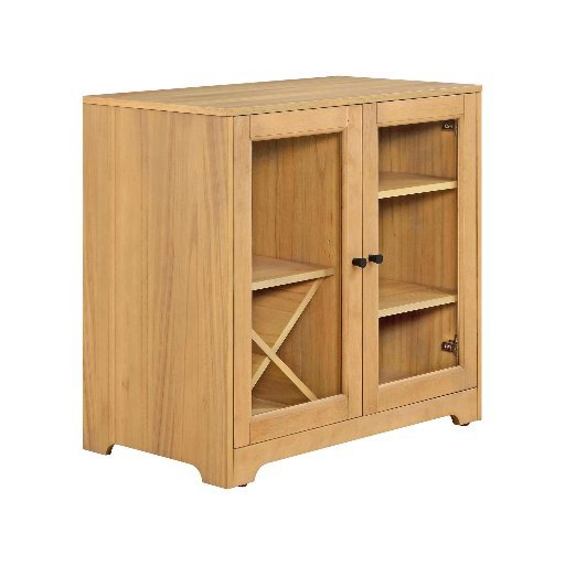 Better Homes & Gardens 30" Aster Bar Cabinet w/ Solid Wood Frame (Natural Oak finish)