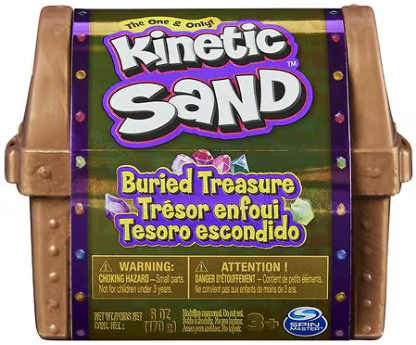Kinetic Sand Buried Treasure Playset & Surprise Hidden Tool 6oz