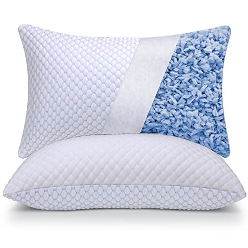 OSBED Cooling Adjustable Shredded Memory Foam Pillows Queen Size Set of 2 Deal