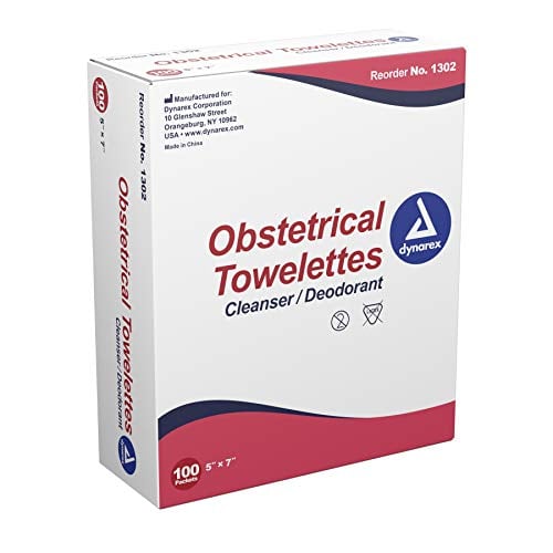 Dynarex 100-Count 5 x 7" Obstetrical Towelettes