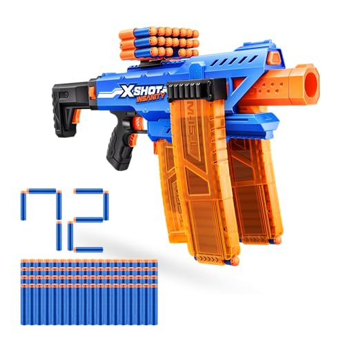 XSHOT Insanity Motorized Clip Mania Dart Blaster with 72 Darts