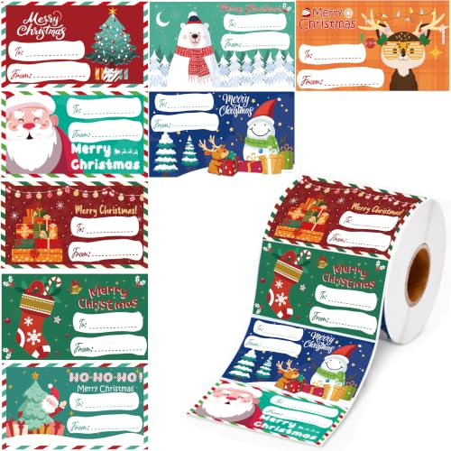 OHOME 500 PCS Christmas Self Stick Gift Tags