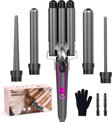 5 in 1 Curling Wand Set with 3 Barrel Deal