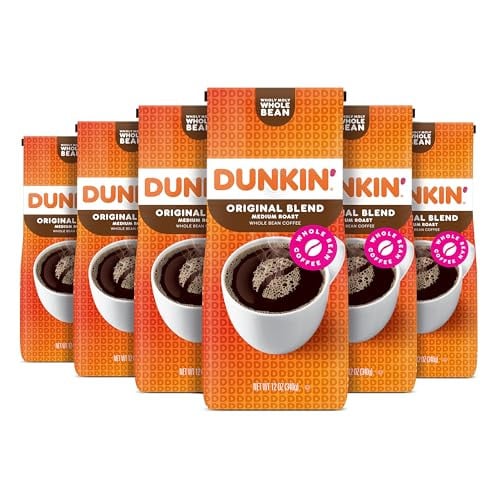 6-Pack Dunkin' Original Blend Medium Roast Whole Bean Coffee, 12 Ounces Deal