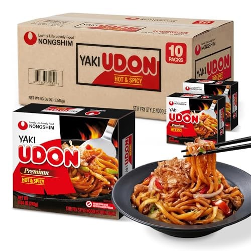 Nongshim Yaki Udon Hot & Spicy Stir Fry Style Korean Inspired Noodles Deal