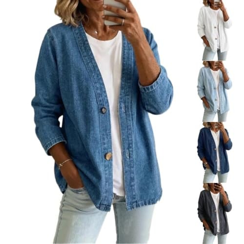 Lightweight Button Front Jean Cardigan