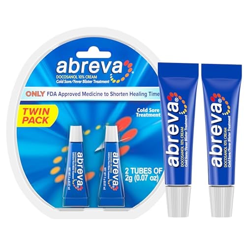 Abreva 10 Percent Docosanol Cold Sore Treatment 0.07 oz Tube 2-Pack Deal
