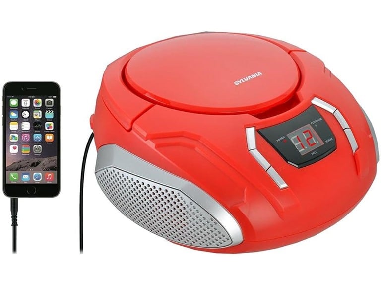 Sylvania Proscan Elite Portable CD Boombox with AM/FM Radio (Red) Deal