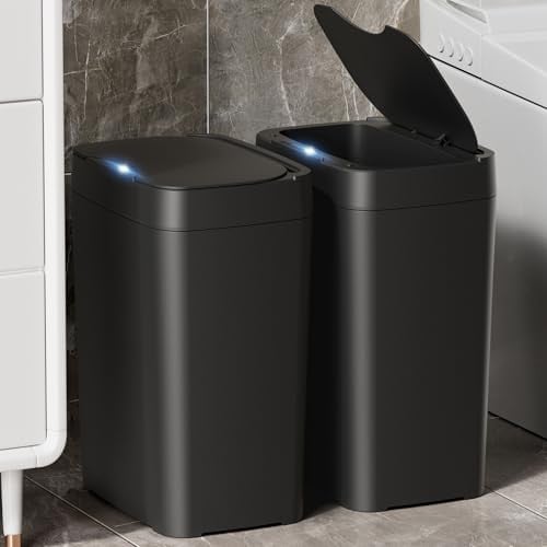2.7 Gal Bathroom Trash Can with Lid - 2 Pack Deal