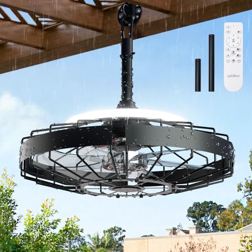 Addlon 20" Outdoor IP65 Waterproof Plug in Ceiling Fan with Lights Deal