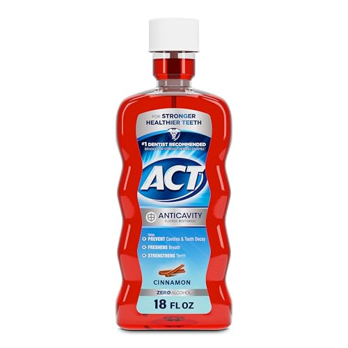 ACT Anticavity Zero Alcohol Fluoride Mouthwash 18 fl. oz. Cinnamon