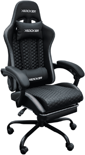 X Rocker Honeycomb Faux Leather PC Gaming Chair, Black