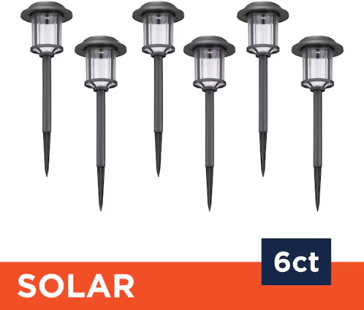 Harbor Breeze 6-Pack 10-Lumens Matte Black Solar LED Outdoor Path Light Kit Deal
