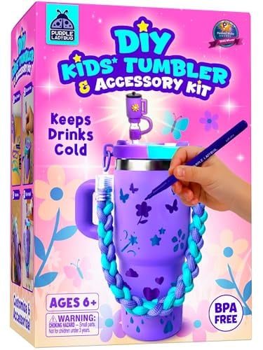 PURPLE LADYBUG DIY Kids' Tumbler and Accessory Kit Deal