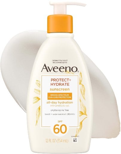 Aveeno Protect + Hydrate SPF 60 Sunscreen Lotion 12-Oz Deal