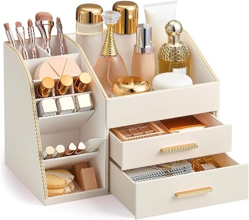 Lolalet 3-Layer Makeup Organizer Countertop with Drawers
