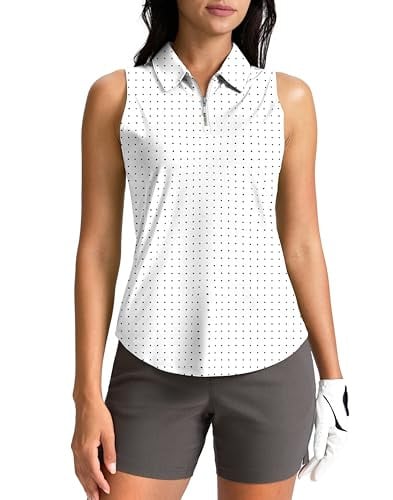 G Gradual Women's Sleeveless Zip Up Polo Golf Shirts Deal