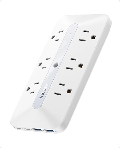 Anker 300J 10-in-1 Wall Charger (6 AC, 2 USB A, 2 USB C Ports, 20W Fast Charging)