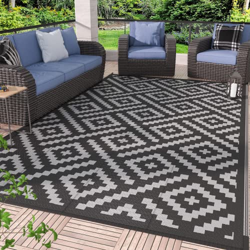 GENIMO Outdoor Rug 5'x8' Black Grey Deal