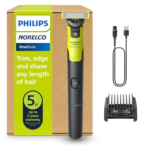 Norelco Philips OneBlade 360 with Connectivity Hybrid Face Electric Beard Trimmer and Shaver QP4530/90