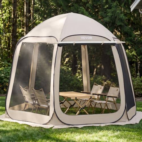 10' x 9.2' Vevor 4-8 Person Pop Up Screen House Tent w/ Awning, Carry Bag Deal