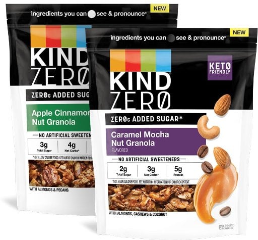 KIND Zero Added Sugar Granola Variety Pack 2-Pack (Apple Cinnamon Nut & Caramel Mocha Nut)