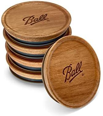 Ball Wide Mouth Wooden Storage Lids 5-Pack (Acacia Wood) Deal