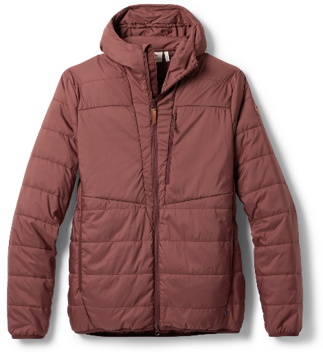 Men's Fjallraven Keb Padded Insulated Hoodie Jacket Maroon