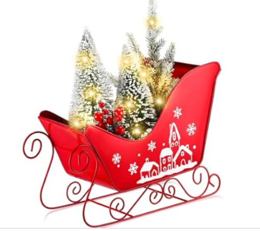 Christmas Metal Sleigh Decoration