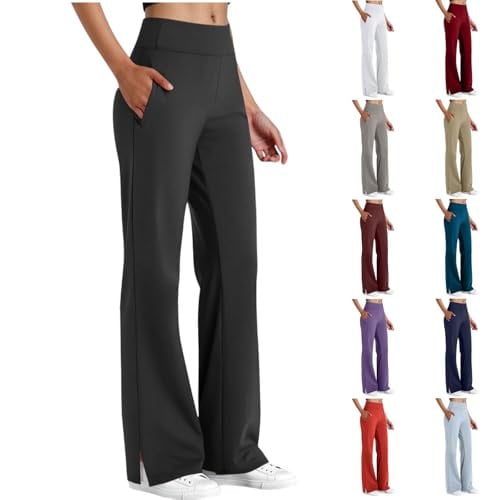 Flare Leggings High Waisted Yoga Pants Plus Size Tummy Control Deal