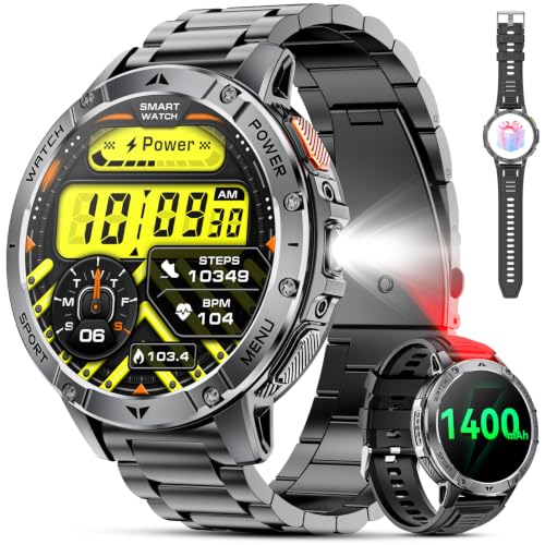 Military Smart Watch with Flashlight & SOS Light