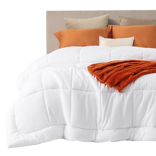 Bedsure Quilted Comforter White King Deal