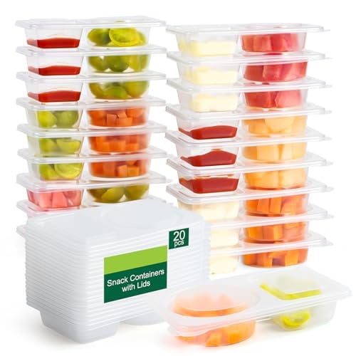 Reusable Snack Containers with Lids - 20pack