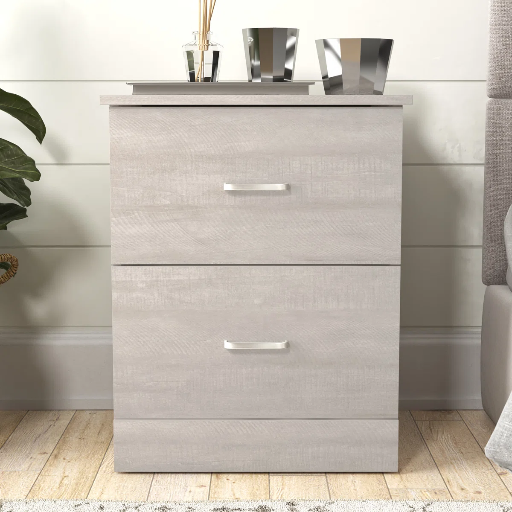 Wade Logan Allyannah 2-Drawer Nightstand Dusty Gray