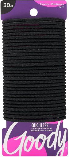 Goody Ouchless Hair Elastics 30 Count Black