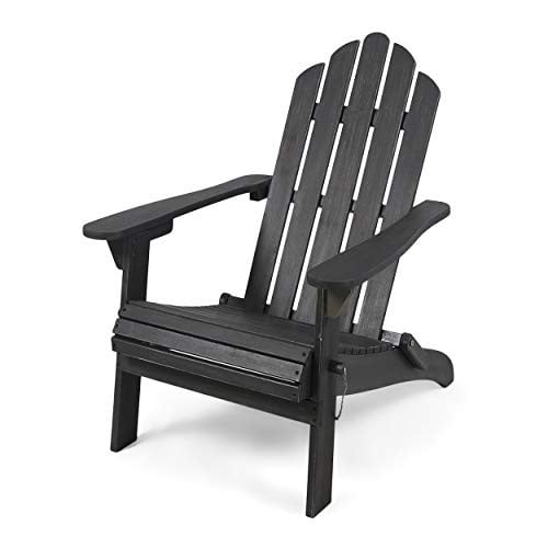 Christopher Knight Home Cara Outdoor Foldable Acacia Wood Adirondack Chair, Dark Gray Finish Deal