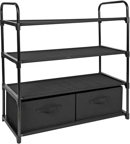 Mainstays 4 Shelf Closet Storage Organizer with 2 Fabric Bins Deal