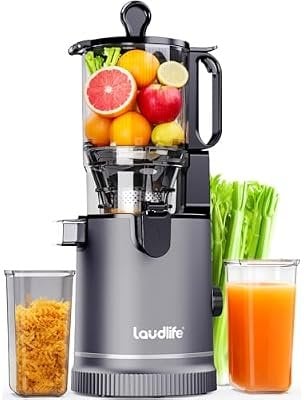 LAUDLIFE Cold Press Juicer Machine 5.9" Wide Feed Chute