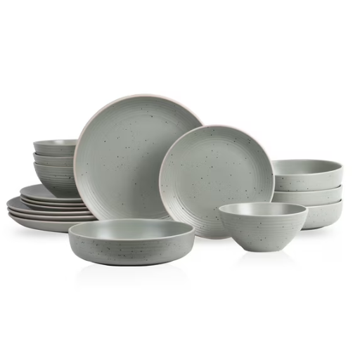 16-Piece Stone Lain Lauren Dinnerware Set Stoneware (Green)